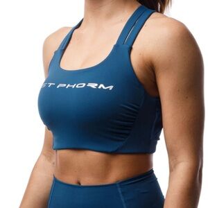 1st Phorm | Cross Strap Back Blue Sports Bra